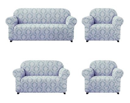 Elgeyar Polyester Likralı Jakarlı Süngersiz Giydirmeli Gri Yedili Koltuk Örtüsü 180x230 cm