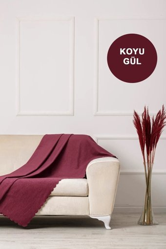 Evihtiyaçlarım By Loc Şönil Kanvas Jakarlı Süngersiz Düz Pembe Üçlü Koltuk Örtüsü 175x215 cm
