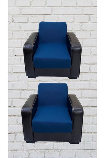 Şahane Ev Mikro Polyester Likralı Jakarlı Süngersiz Düz Giydirmeli Lastikli Mavi Tekli Koltuk Örtüsü 78x55 cm