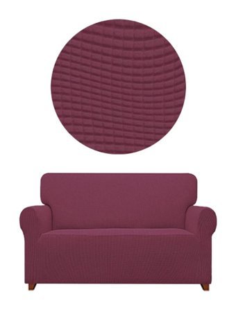 Elgeyar Polyester Likralı Jakarlı Süngersiz Armürlü Giydirmeli Pembe Üçlü Koltuk Örtüsü 140x180 cm