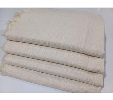 Taşkın Home Pamuklu Polar Saçaklı Süngersiz Çizgili Bej Tekli Koltuk Örtüsü 170x220 cm