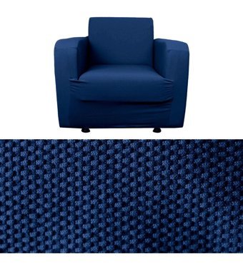Bibaha Polyester Likralı Süngersiz Petek Desenli Giydirmeli Lastikli Lacivert Tekli Koltuk Örtüsü 120x80 cm
