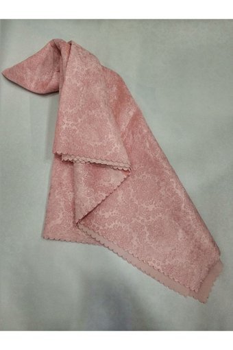 Kadife Kadife Süngerli Mermer Desenli Pembe Tekli Koltuk Örtüsü 210x170 cm