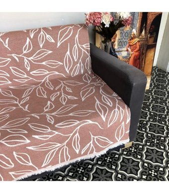 Dost Linea Pamuklu Kanvas Saçaklı Süngersiz Turuncu Üçlü Koltuk Örtüsü 170x200 cm