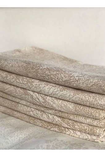 Miray Tekstil Modern Trend Kadife Süngerli Çizgili Kahverengi Tekli Koltuk Örtüsü 170x210 cm