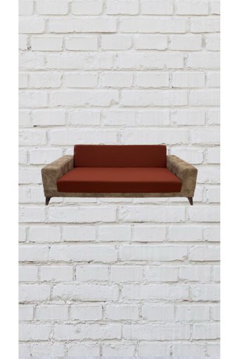 Şahane Ev Mikro Polyester Likralı Jakarlı Süngersiz Düz Giydirmeli Lastikli Turuncu İkili Koltuk Örtüsü 78x55 cm