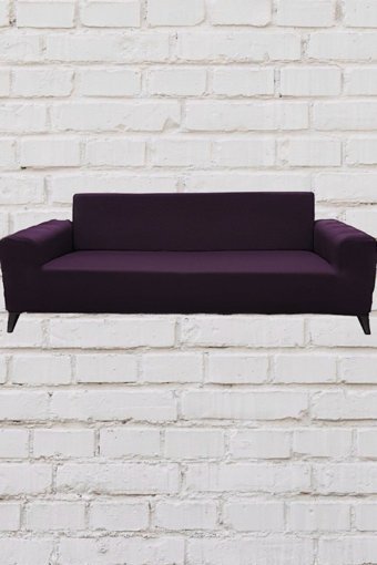 Şahane Ev Mikro Polyester Likralı Jakarlı Süngersiz Düz Giydirmeli Lastikli Fuşya Üçlü Koltuk Örtüsü 27x32 cm