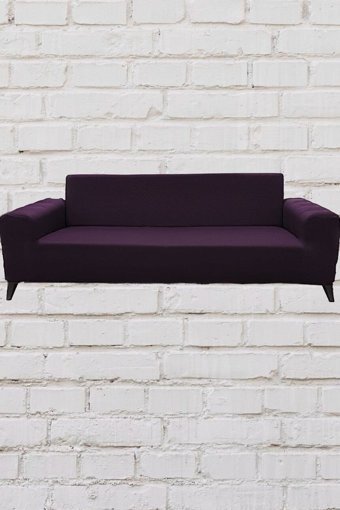 Şahane Ev Mikro Polyester Likralı Jakarlı Süngersiz Düz Giydirmeli Lastikli Fuşya Üçlü Koltuk Örtüsü 27x32 cm
