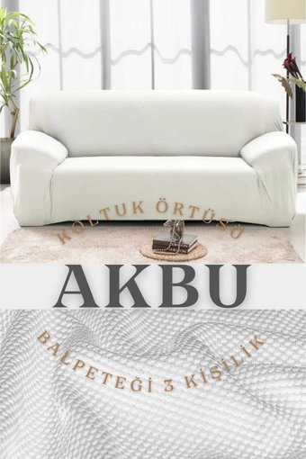 Akbu Polyester Likralı Süngersiz Petek Desenli Giydirmeli Lastikli Gri Tekli Koltuk Örtüsü 180x230 cm