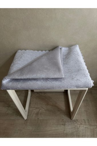 Muteks Kadife Süngerli Çiçek Desenli Gri Tekli Koltuk Örtüsü 170x210 cm
