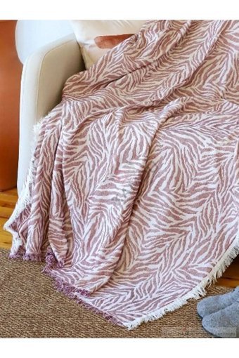 Karase Pamuklu - Polyester Süngersiz Geometrik Desenli Bordo Tekli Koltuk Örtüsü 160x210 cm