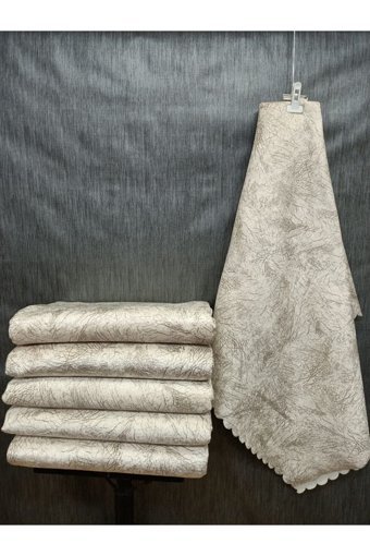 Madame Clean Home Pamuklu - Polyester Süngerli Çizgili Bej Tekli Koltuk Örtüsü 170x210 cm