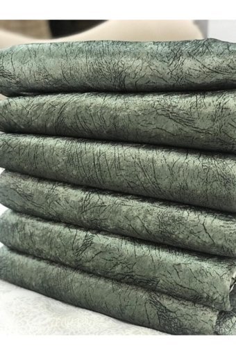Selçuklu Tekstil Polyester Polar Pofuduk Süngerli Çizgili Yeşil Üçlü Koltuk Örtüsü 185x215 cm