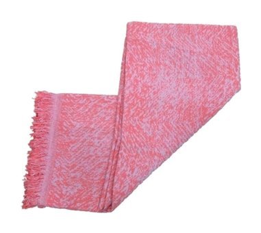 Mandaş Pamuklu Saçaklı Süngersiz Çizgili Turuncu Tekli Koltuk Örtüsü 170x220 cm