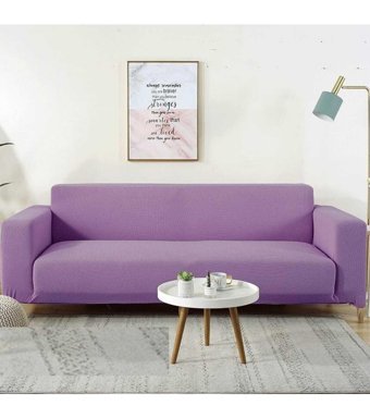 Akbu Polyester Likralı Süngersiz Düz Giydirmeli Lastikli Mor Tekli Koltuk Örtüsü 180x230 cm