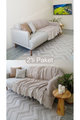 Vega Outdoor Tactical Pamuklu Polar Saçaklı Süngersiz Geometrik Desenli Siyah İkili Koltuk Örtüsü 170x200 cm
