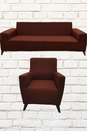 Şahane Ev Mikro Polyester Likralı Jakarlı Süngersiz Düz Giydirmeli Lastikli Turuncu Tekli Koltuk Örtüsü 85x55 cm