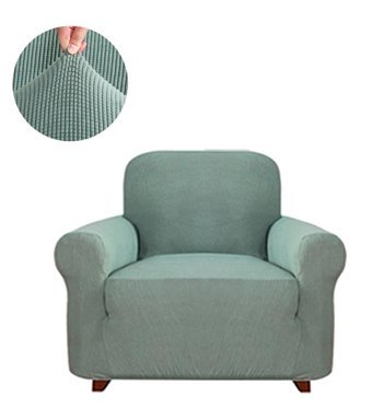 Eldost Ticaret Polyester Likralı Jakarlı Süngersiz Armürlü Giydirmeli Yeşil Tekli Koltuk Örtüsü 75x115 cm