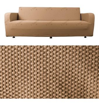Bibaha Polyester Likralı Süngersiz Giydirmeli Lastikli Kahverengi Tekli Koltuk Örtüsü 180x230 cm