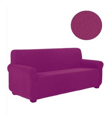 Uygar Home Pamuklu - Polyester Likralı Süngerli Düz Giydirmeli Mor Tekli Koltuk Örtüsü 180x230 cm