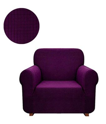 Elgeyar Polyester Likralı Jakarlı Süngersiz Armürlü Giydirmeli Mor Tekli Koltuk Örtüsü 75x115 cm