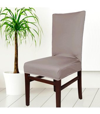 Abeltrade Polyester Süngersiz Düz Giydirmeli Lastikli Vizon Dörtlü Koltuk Örtüsü 34x48 cm