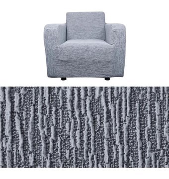 Tuchmall Likralı Jakarlı Süngerli Düz Giydirmeli Gri Tekli Koltuk Örtüsü 110x150 cm