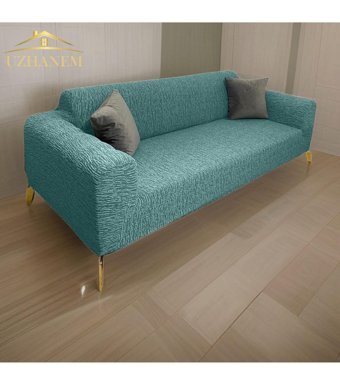 Uzhanem Pamuklu - Polyester Bürümcük-Likralı Süngerli Çizgili Giydirmeli Yeşil Tekli Koltuk Örtüsü 180x230 cm