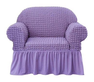 Eldost Ticaret Pamuklu - Polyester Bürümcük Jakarlı Süngersiz Armürlü Giydirmeli Mor Tekli Koltuk Örtüsü 70x115 cm