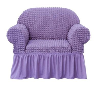 Eldost Ticaret Pamuklu - Polyester Bürümcük Jakarlı Süngersiz Armürlü Giydirmeli Mor Tekli Koltuk Örtüsü 70x115 cm