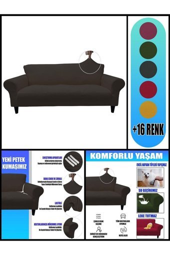 Kılıfsan Polyester Süngersiz Petek Desenli Su Geçirmez Bej Tekli Koltuk Örtüsü 140 cm