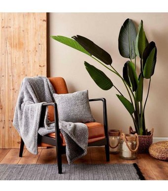 Bella Maison Medley Polyester Süngersiz Düz Gri Tekli Koltuk Örtüsü 130x170 cm