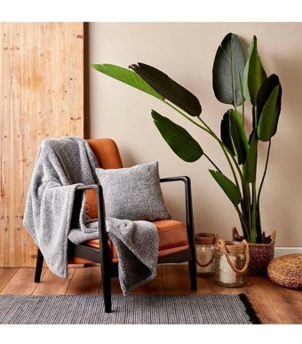 Bella Maison Medley Polyester Süngersiz Düz Gri Tekli Koltuk Örtüsü 130x170 cm