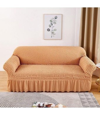 Bright Home Polyester Bürümcük Fırfırlı Süngersiz Giydirmeli Lastikli Kırmızı Tekli Koltuk Örtüsü 115x175 cm