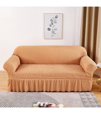 Bright Home Polyester Bürümcük Fırfırlı Süngersiz Giydirmeli Lastikli Kırmızı Tekli Koltuk Örtüsü 115x175 cm