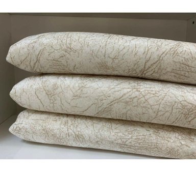 Sc Home Polyester Tay Tüyü Jakarlı Süngerli Çizgili Su Geçirmez Bej Üçlü Koltuk Örtüsü 175x215 cm