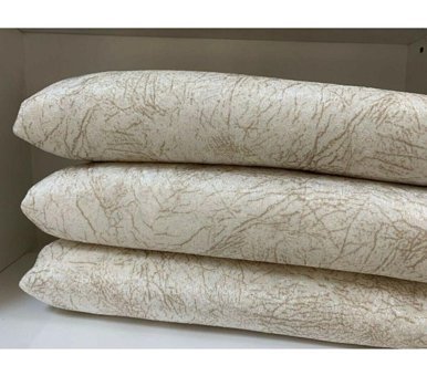 Sc Home Polyester Tay Tüyü Jakarlı Süngerli Çizgili Su Geçirmez Bej Üçlü Koltuk Örtüsü 175x215 cm