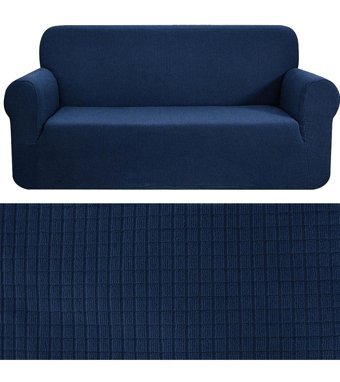 Bibaha Polyester Likralı Süngersiz Kareli Giydirmeli Lastikli Lacivert Tekli Koltuk Örtüsü 180x230 cm