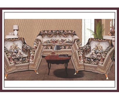 Yes Home Collection ST-086 Pamuklu - Polyester Polar Süngersiz Çiçek Desenli Yeşil Üçlü Koltuk Örtüsü