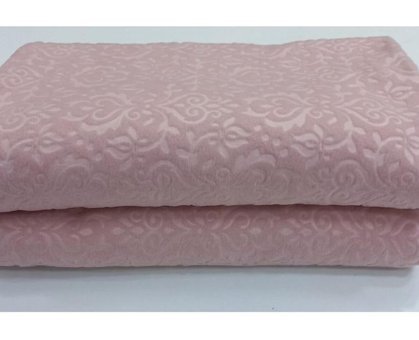 Ceyizimdekor Polyester Polar Jakarlı Süngerli Pembe Üçlü Koltuk Örtüsü 180x215 cm