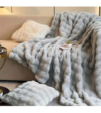 Sevaradekor Bürümcük Peluş Süngersiz Leopar Desenli Gri Tekli Koltuk Örtüsü 200x75 cm