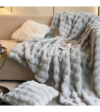 Sevaradekor Bürümcük Peluş Süngersiz Leopar Desenli Gri Tekli Koltuk Örtüsü 200x75 cm