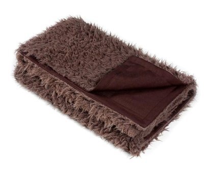 Bc Home Peluş-Tüylü Süngersiz Düz Kahverengi Tekli Koltuk Örtüsü 90x140 cm