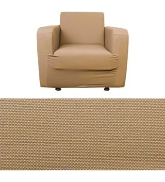 Etles Home Pamuklu - Polyester Likralı Jakarlı Süngersiz Armürlü Giydirmeli Kahverengi Tekli Koltuk Örtüsü 80x120 cm