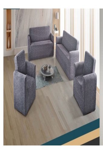 Asy Collection Pamuklu-Elestan Jakarlı Süngersiz Giydirmeli Lastikli Gri İkili Koltuk Örtüsü 165x285 cm