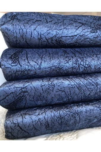 Madame Blue Pamuklu - Polyester Süngerli Çizgili Mavi Tekli Koltuk Örtüsü 170x220 cm