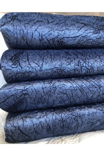 Madame Blue Pamuklu - Polyester Süngerli Çizgili Mavi Tekli Koltuk Örtüsü 170x220 cm