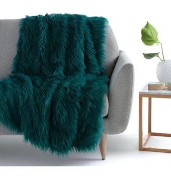 Mer Home Polyester Peluş Süngersiz Yeşil Tekli Koltuk Örtüsü 100x140 cm
