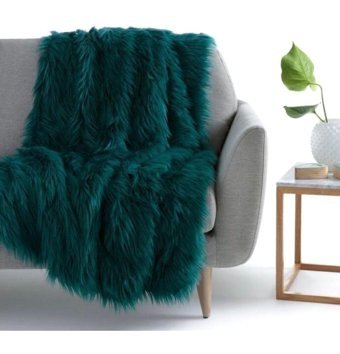 Mer Home Polyester Peluş Süngersiz Yeşil Tekli Koltuk Örtüsü 100x140 cm