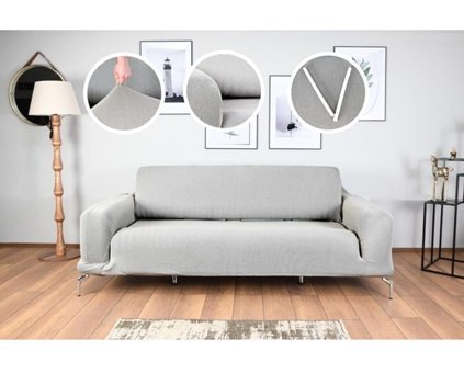 Tuchmall Polyester Likralı Süngerli Petek Desenli Giydirmeli Lacivert Tekli Koltuk Örtüsü 180x230 cm